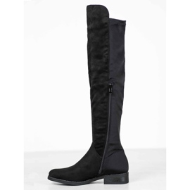 Seastar Over-the-knee boots with cubic zirconia black 2