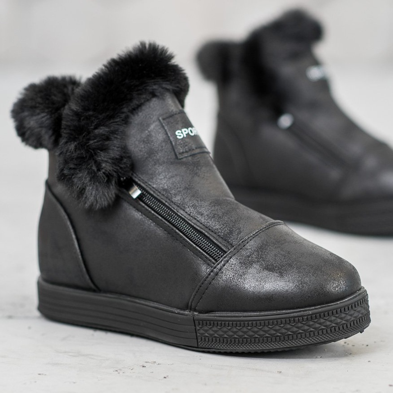 SHELOVET Sports boots with fur black 2 SHELOVET Sports boots with fur black 2