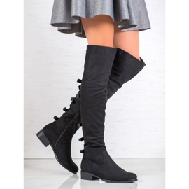 Forever Folie Suede Musketeers With Bows black 1