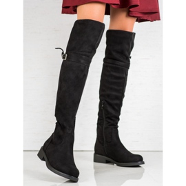 Ideal Shoes Elegant boots with a buckle black 2