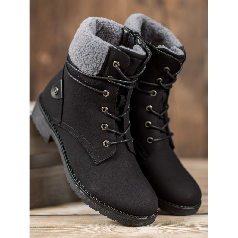 Kayla Trappers With Sheepskin black 2