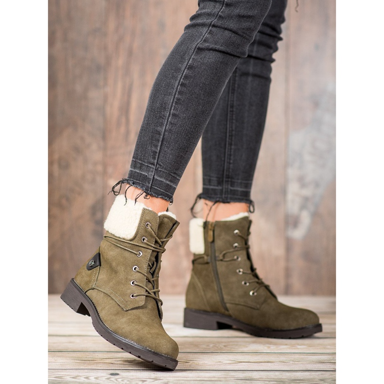 Kayla Trappers With Sheepskin green 1