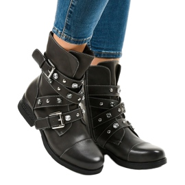 Decorated gray high ankle boots 88093 grey 1