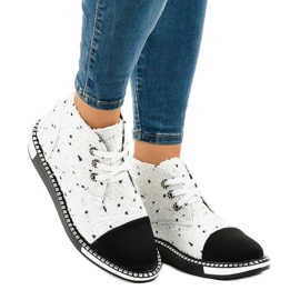 White lace-up boots TS1811 2