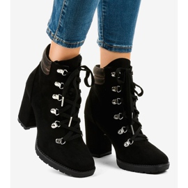 Black suede trapper ankle boots on the 8992 post 2