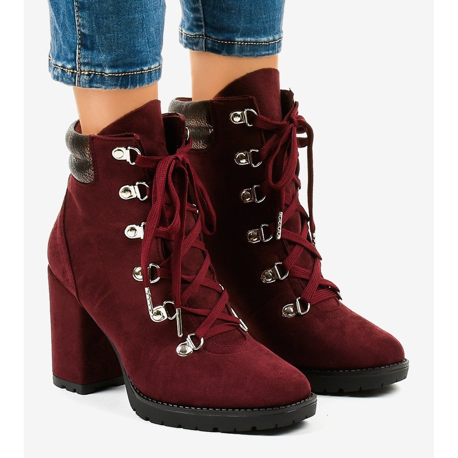 burgundy red boots