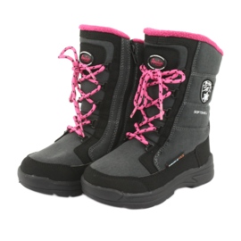Snow boots with American club SN13 gray membrane black pink grey 3