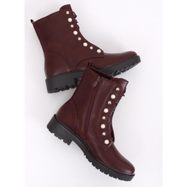 Lace-up boots BH123-KB Wine red 1