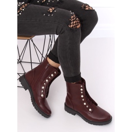 Lace-up boots BH123-KB Wine red 2