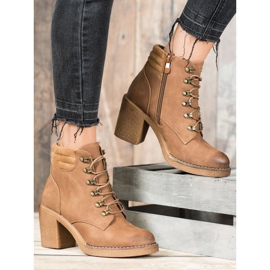 Queen Vivi Lace-up boots with eco leather brown 1 Queen Vivi Lace-up boots with eco leather brown 1