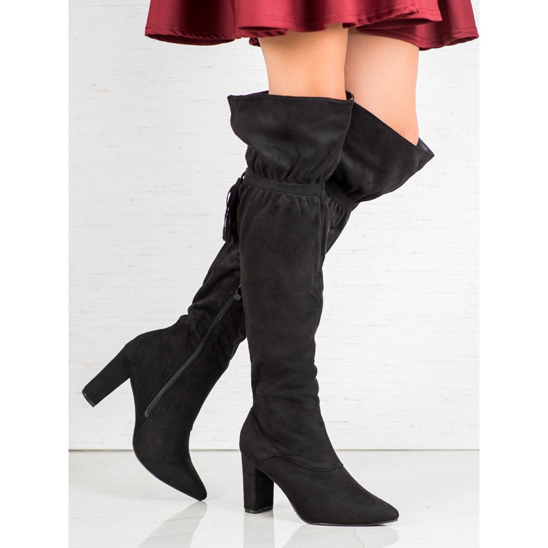 Seastar Black Boots With Fringes 2