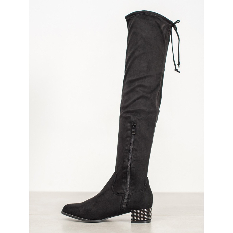 Seastar Over-the-knee boots with crystals black 1