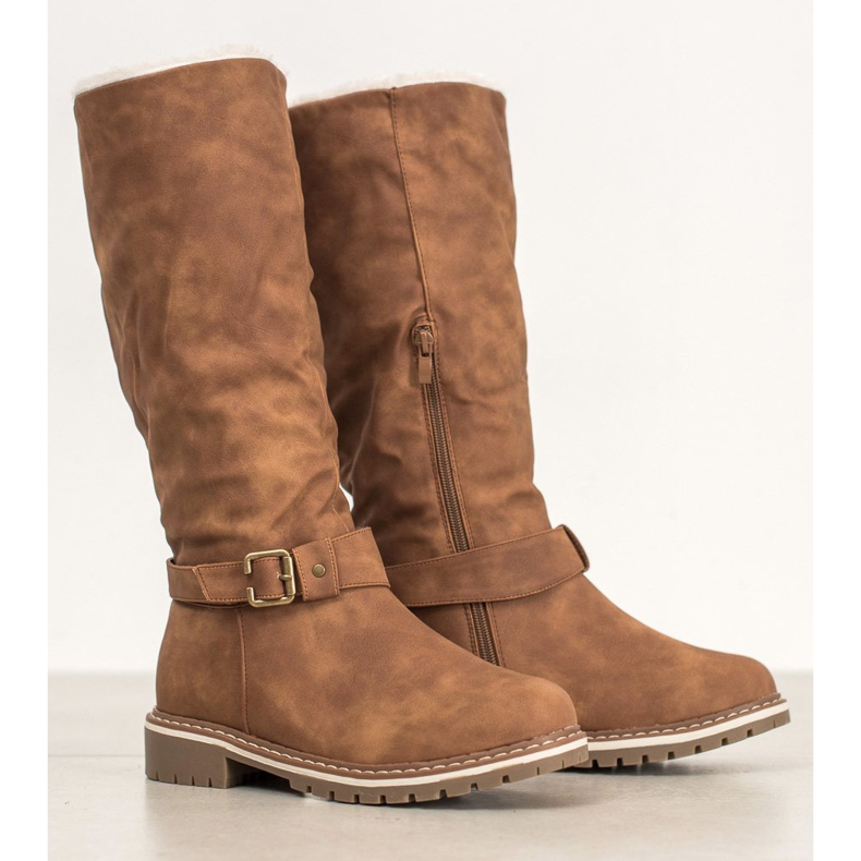 Super Me Boots With Sheepskin brown 1