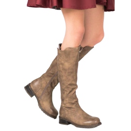 Super Me Eco Leather Boots brown 1 Super Me Eco Leather Boots brown 1