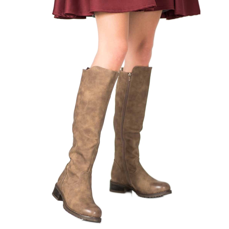 Super Me Eco Leather Boots brown 2 Super Me Eco Leather Boots brown 2