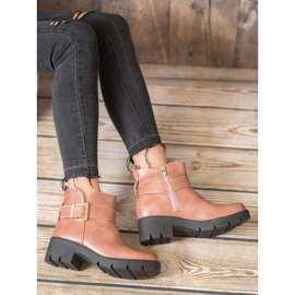 Super Me Boots On The Platform With A Buckle pink 2