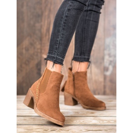 Small Swan Chelsea boots with fringes brown 1