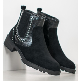 Small Swan Snake Print Chelsea Boots black 1