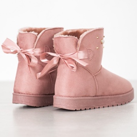 SHELOVET Mukluki With Beads pink 1