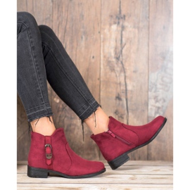 Small Swan Red Suede Booties 1