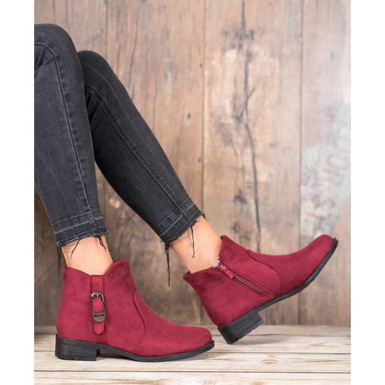Small Swan Red Suede Booties 1