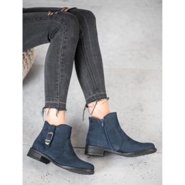 Small Swan Navy blue suede boots 2