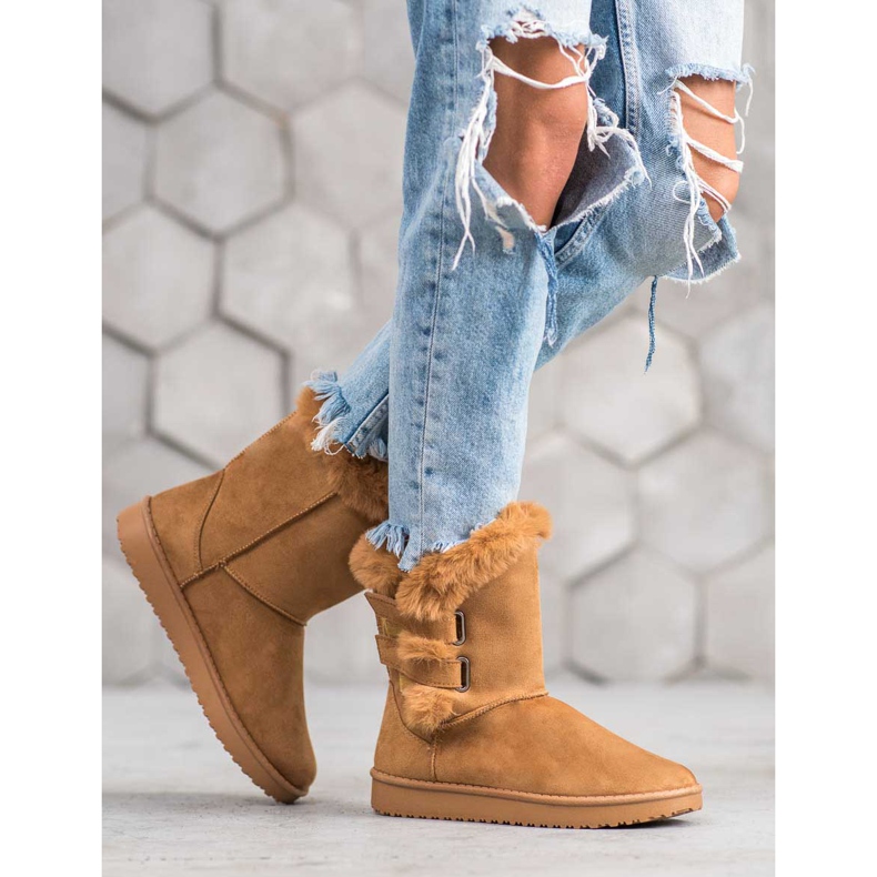 SHELOVET Warm snow boots brown 2