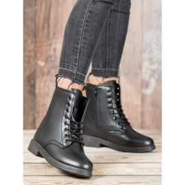 SHELOVET Lace-up Black Boots 2