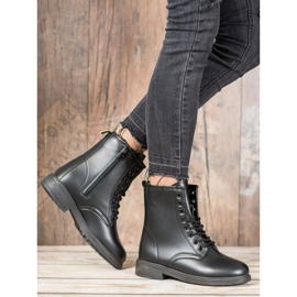 SHELOVET Lace-up Black Boots 1
