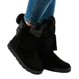 Black suede insulated Eskimo boots NB137 1