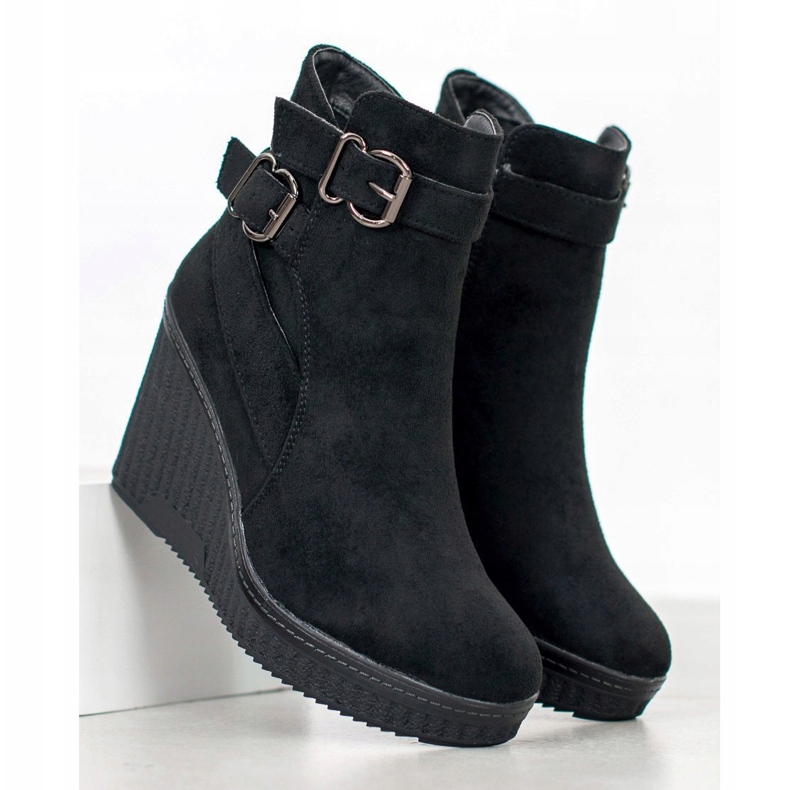 Filippo Suede Wedge Boots black 1