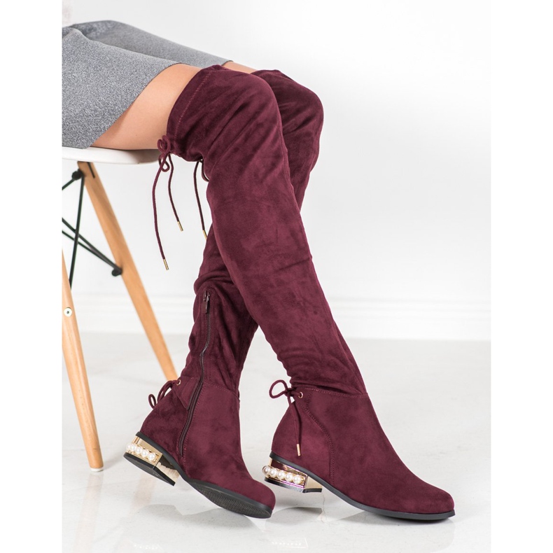 Cm Paris Thigh-high boots with decorative heel red 1