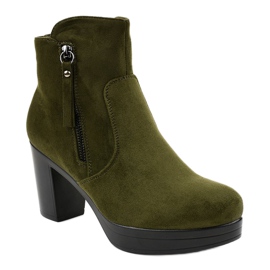 Green suede high heels 8B882 1