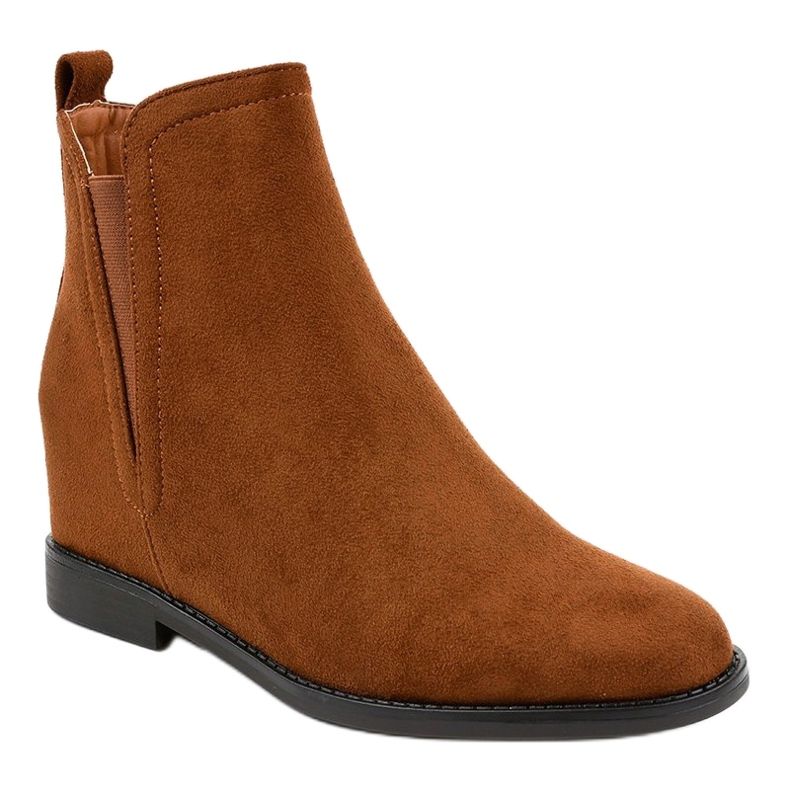 Brown Chelsea boots with a wedge BM279 1