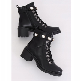 Black high heels lace-up boots DA25 Black 1