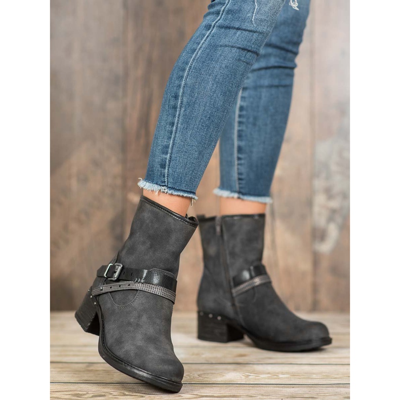 SHELOVET High Boots With Buckle grey 1