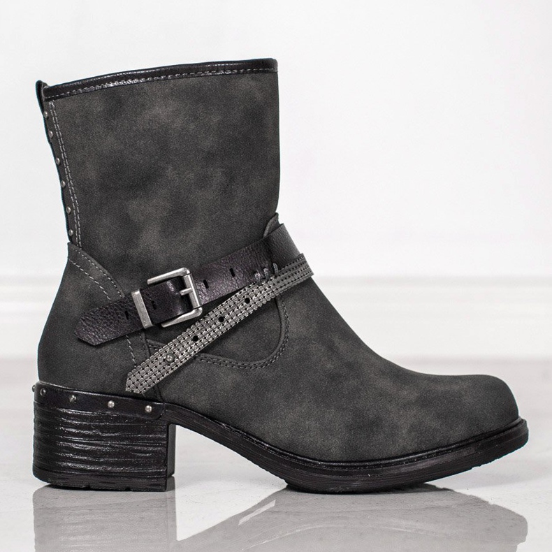 SHELOVET High Boots With Buckle grey 2