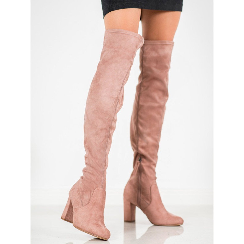 Corina Elegant Over The Knee Boots pink 1
