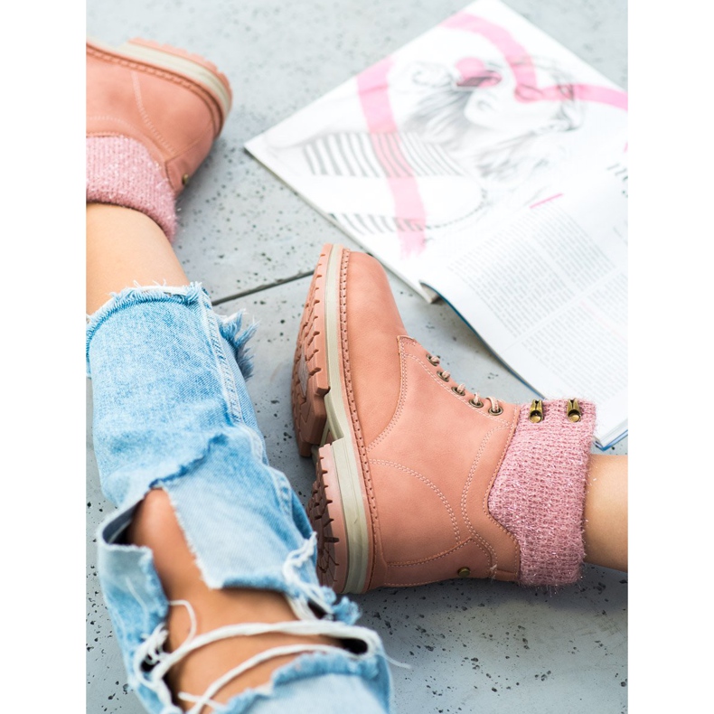 SHELOVET Trappers With Glitter pink 2