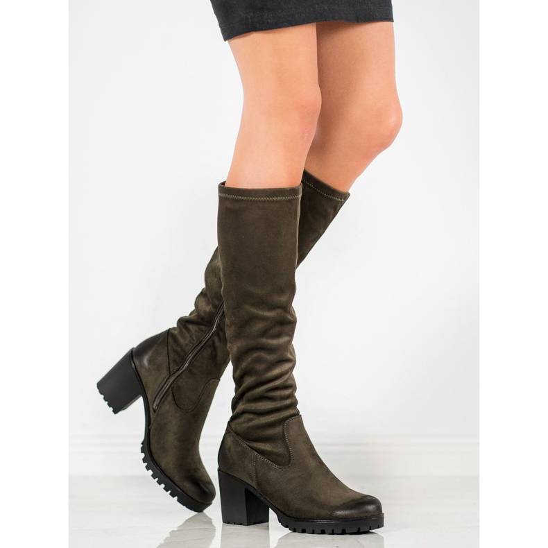 Boots On The VINCEZA Platform green 1