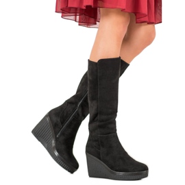 Filippo Black Wedge Boots 2