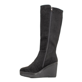 Filippo Black Wedge Boots 1