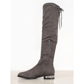 Bestelle Thigh-high boots with decorative heel grey 2