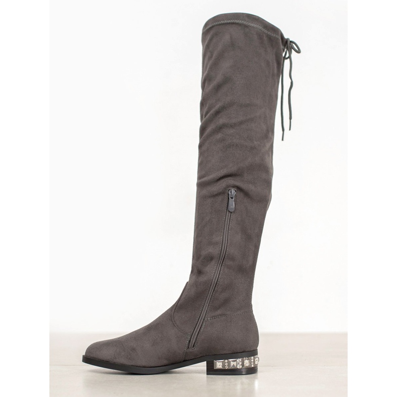 Bestelle Thigh-high boots with decorative heel grey 2
