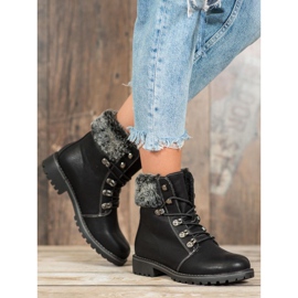 SHELOVET Tied Trappers With Fur black 1