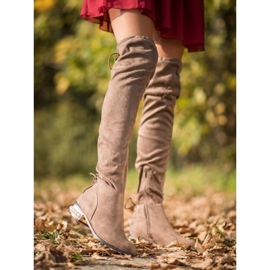 Cm Paris Thigh-high boots with decorative heel brown 1