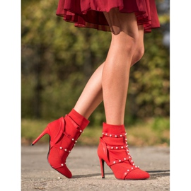 Bestelle Slip-on Boots With Pearls red 1