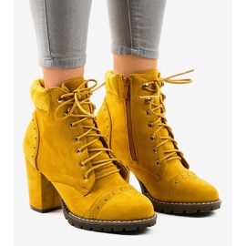 Yellow suede ankle boots 995-31 1