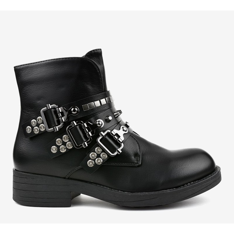 Black flat boots with Y225 buckles 2