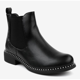 Black flat Chelsea boots HQ100 1